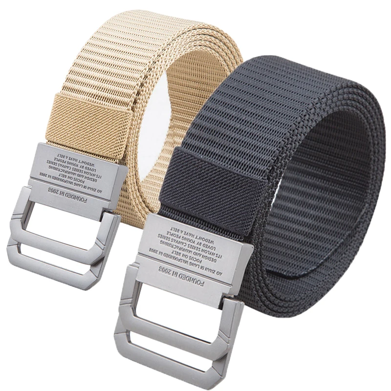 Men Belts Double-Ring Buckle Simple Letter Metal Webbing Belts Canvas Nylon Quick-Drying Strap Outdoor Work Students Casual Belt
Men Belts Double-Ring Buckle Simple Letter Metal Webbing Belts Canvas Nylon Quick-Drying Strap Outdoor Work Students Casual Belt