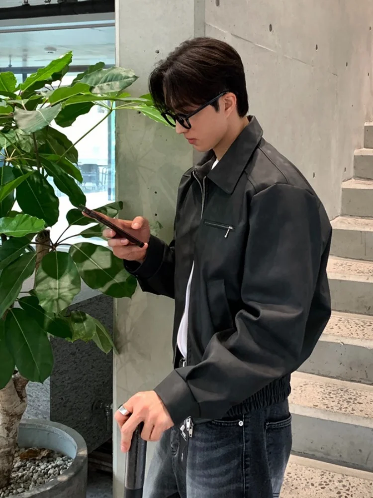 Trendy High Street PU Leather Jaet Men's ort Motorcycle Workwear American Retro Sle Outerwear Faionable Spring Autumn
Trendy High Street PU Leather Jaet Men's ort Motorcycle Workwear American Retro Sle Outerwear Faionable Spring Autumn