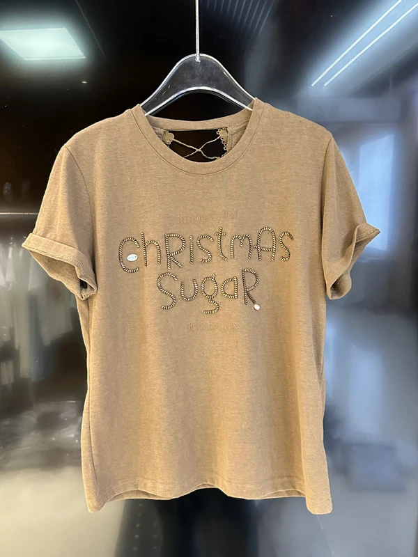 Sweet Cool Retro Style Cross Lace Back Top Women's Short Sleeve T-Shirt round Neck Fashion Design Sense Bead Letter Summer
Sweet Cool Retro Style Cross Lace Back Top Women's Short Sleeve T-Shirt round Neck Fashion Design Sense Bead Letter Summer