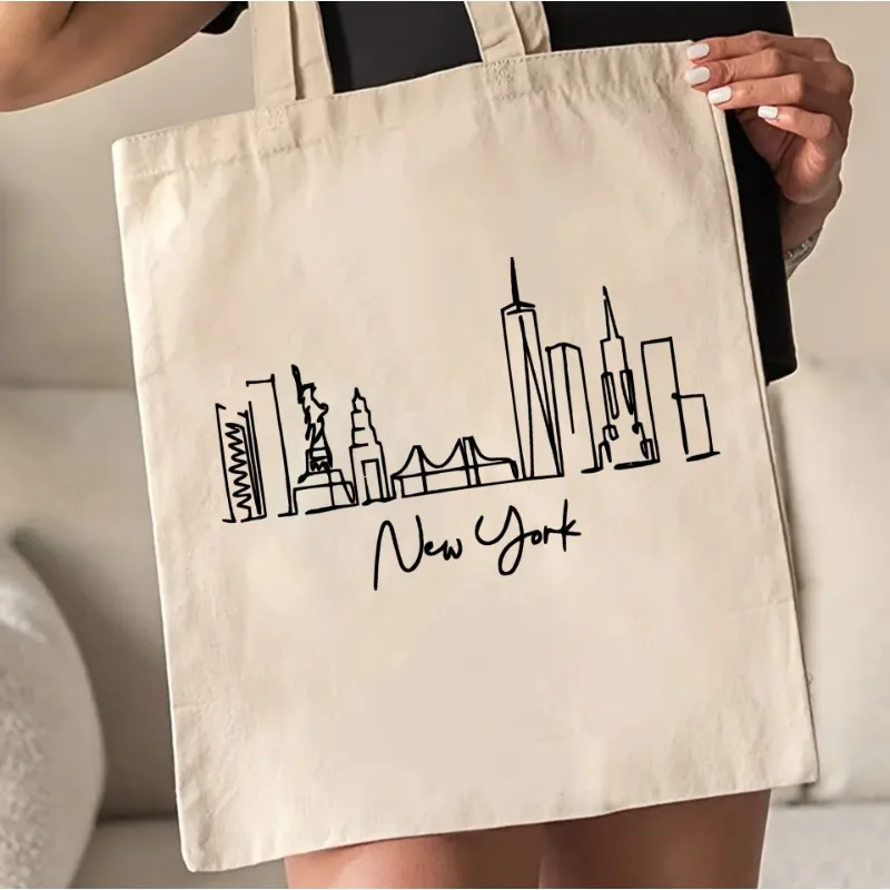 Холщовая большая сумка New York City Skyline для женщин, модная повседневная сумка, можно стирать в машине, прочный материал, без застежки
Холщовая большая сумка New York City Skyline для женщин, модная повседневная сумка, можно стирать в машине, прочный материал, без застежки