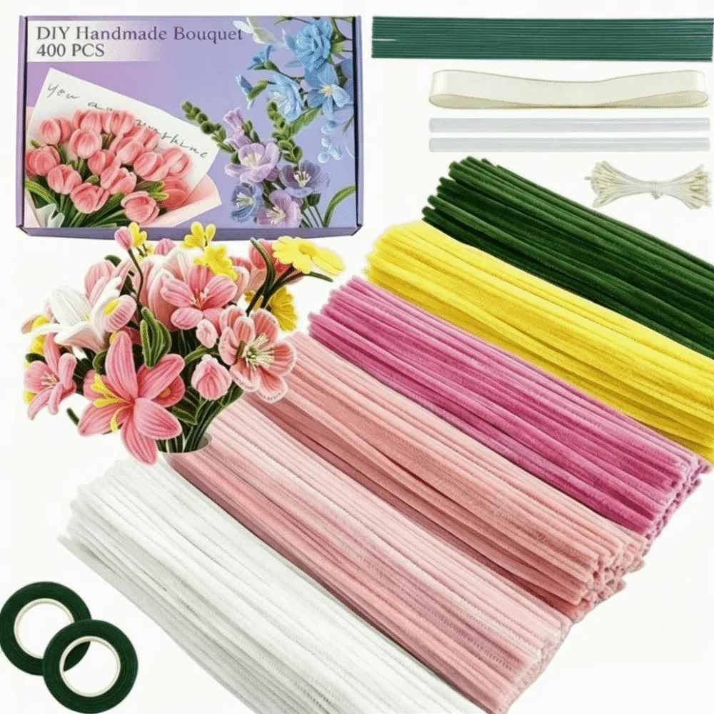 400 Pieces Creative 12 Inch Pipe Cleaners DIY Crafts Art Chenille Stems Flower Making Material Multi-Color Flowers Craft Kit
400 Pieces Creative 12 Inch Pipe Cleaners DIY Crafts Art Chenille Stems Flower Making Material Multi-Color Flowers Craft Kit
