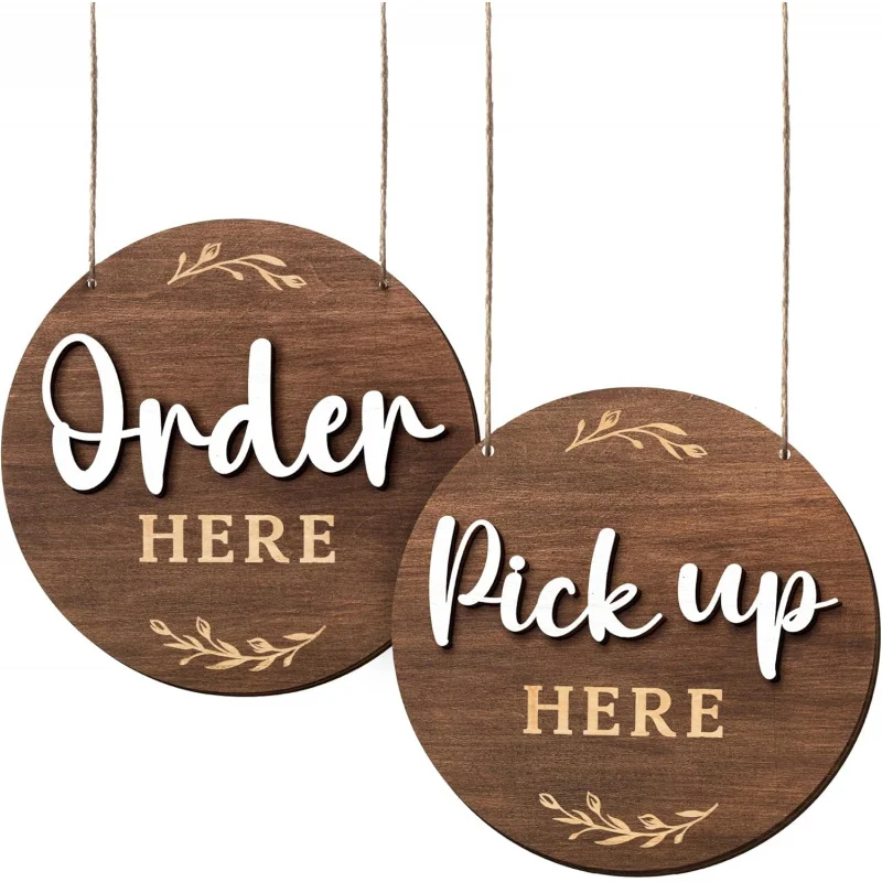 Order Here Pick Up Here Signs - 2 Pack Wood Order Here Sign For Restaurant, Cafes, And Bars
Order Here Pick Up Here Signs - 2 Pack Wood Order Here Sign For Restaurant, Cafes, And Bars