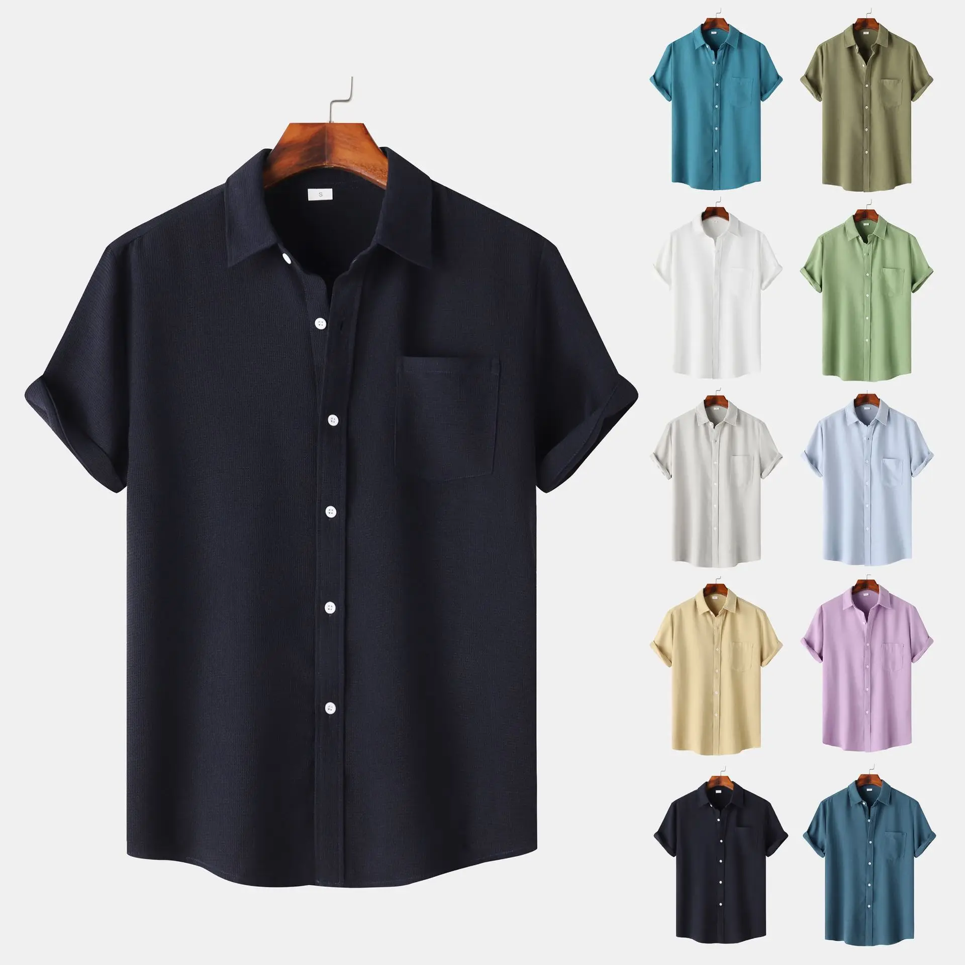 European American Short Casual Cardigan Men's Shirt Easy Care Non-Shrinkage Other Fabric Summer Other Style Other Pattern
European American Short Casual Cardigan Men's Shirt Easy Care Non-Shrinkage Other Fabric Summer Other Style Other Pattern