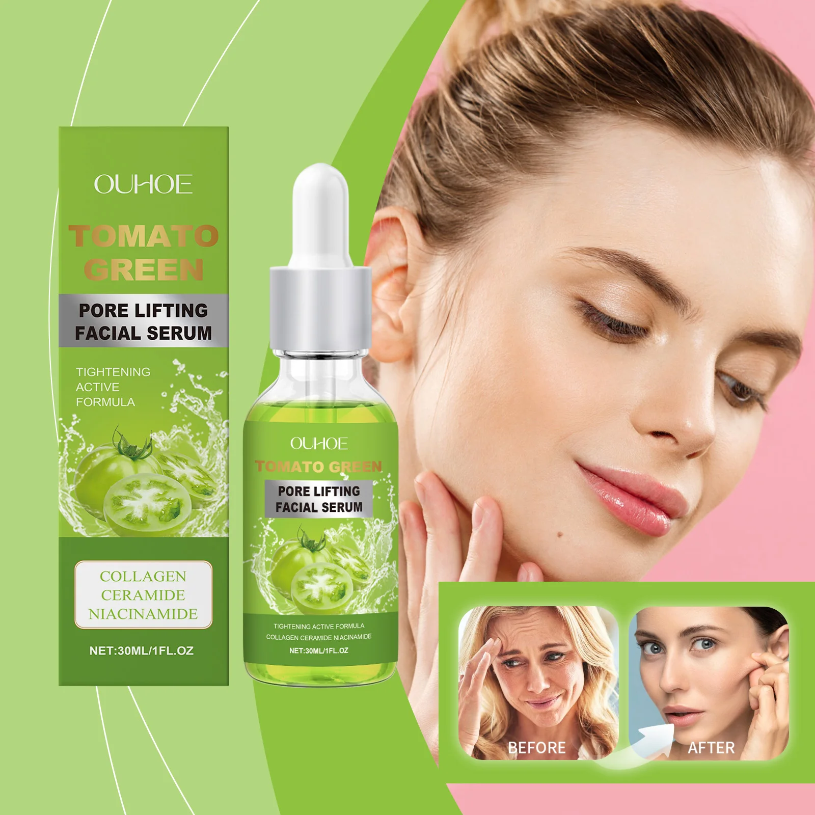 Green Tomato Facial Pore Treatment Essence For Smoothing Nourish Facial Contour Firming Face Natural Moisturizer Serum Care Skin
Green Tomato Facial Pore Treatment Essence For Smoothing Nourish Facial Contour Firming Face Natural Moisturizer Serum Care Skin