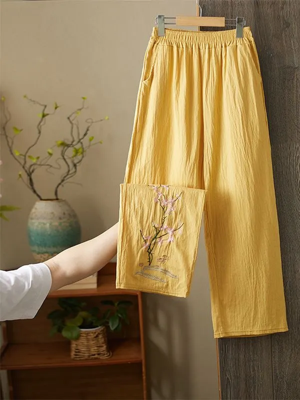 New 2026 Chinese Style Embroidered Loose Straight Leg Women's Summer Slimming Casual Wide Leg Pants High Waist Cotton Linen
New 2026 Chinese Style Embroidered Loose Straight Leg Women's Summer Slimming Casual Wide Leg Pants High Waist Cotton Linen