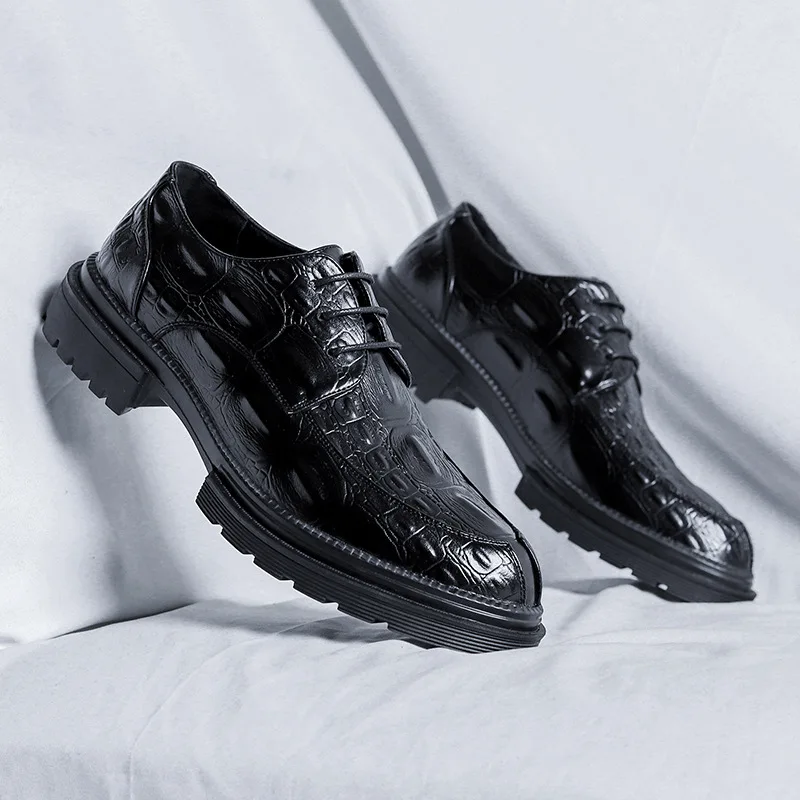 Men Designer Shoes New Fashion Black Crocodile Business Loafers Formal Dress Leather Shoes Wedge Wedding Work Oxfords Lace-up
Men Designer Shoes New Fashion Black Crocodile Business Loafers Formal Dress Leather Shoes Wedge Wedding Work Oxfords Lace-up