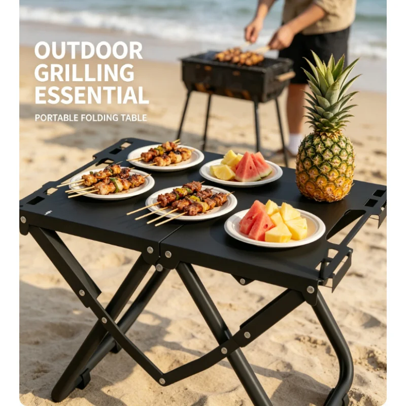 Portable Folding Beach Table Sand Friendly with Hanging Hooks Hollow Edge for Picnic BBQ Camping Backyard Use
Portable Folding Beach Table Sand Friendly with Hanging Hooks Hollow Edge for Picnic BBQ Camping Backyard Use