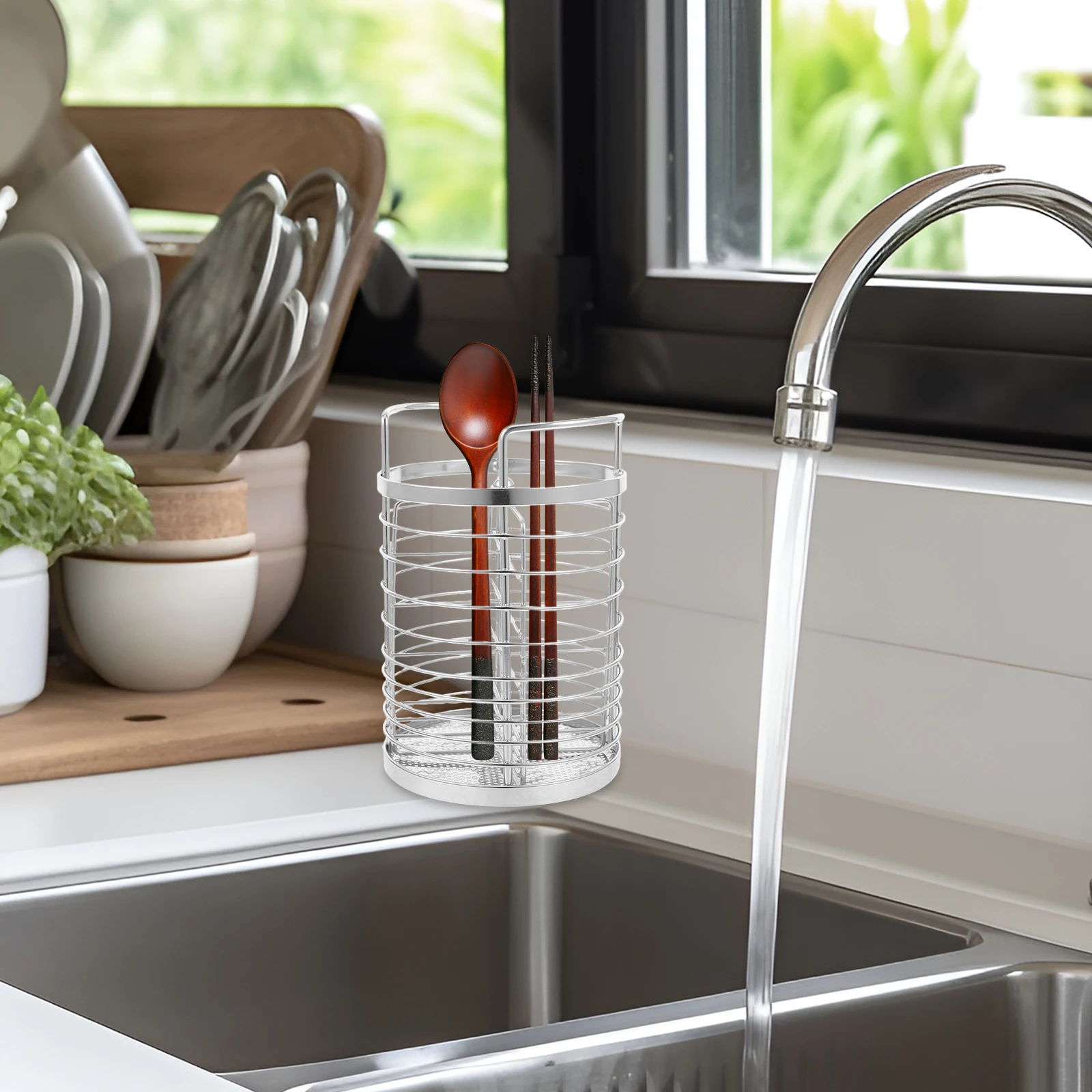 Kitchen Utensil Stainless Steel Cutlery Container Removable Divider Organized Chopstick Storage Easy Access Tabletop
Kitchen Utensil Stainless Steel Cutlery Container Removable Divider Organized Chopstick Storage Easy Access Tabletop