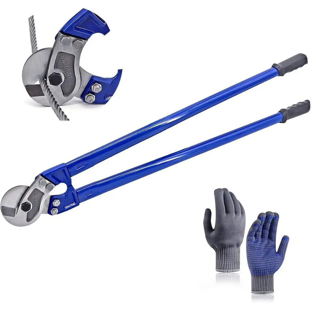Heavy-Duty Steel Wire Rope Cutter with Ergonomic Handle, Cuts Up to 13/16 Diameter, Suitable for Stainless Steel, Copper, and Al
Heavy-Duty Steel Wire Rope Cutter with Ergonomic Handle, Cuts Up to 13/16 Diameter, Suitable for Stainless Steel, Copper, and Al