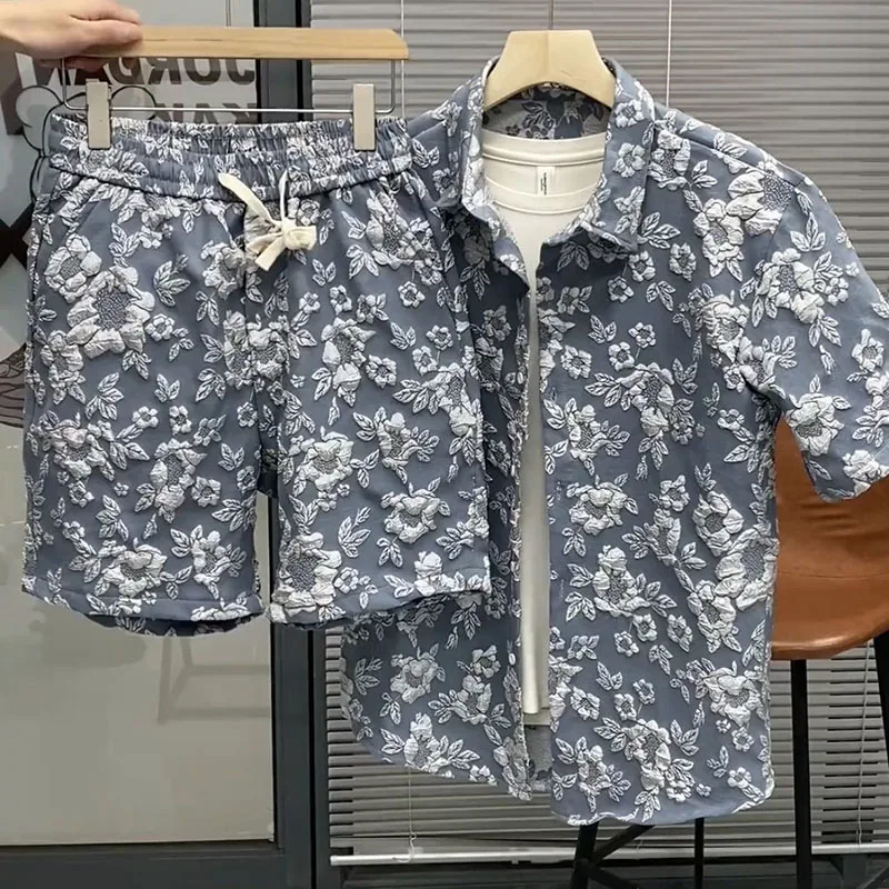 New Embossed Casual Suit for Summer 2025 Men's Fashion Shirt Short Sleeve Shorts Thin Two-Piece
New Embossed Casual Suit for Summer 2025 Men's Fashion Shirt Short Sleeve Shorts Thin Two-Piece