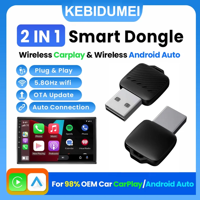 Mini Box Wired To Wireless CarPlay Android Auto 2 in1 Mini Adapter 5GHz WiFi5 Plug and Play Suitable for 98% Original Cars
Mini Box Wired To Wireless CarPlay Android Auto 2 in1 Mini Adapter 5GHz WiFi5 Plug and Play Suitable for 98% Original Cars