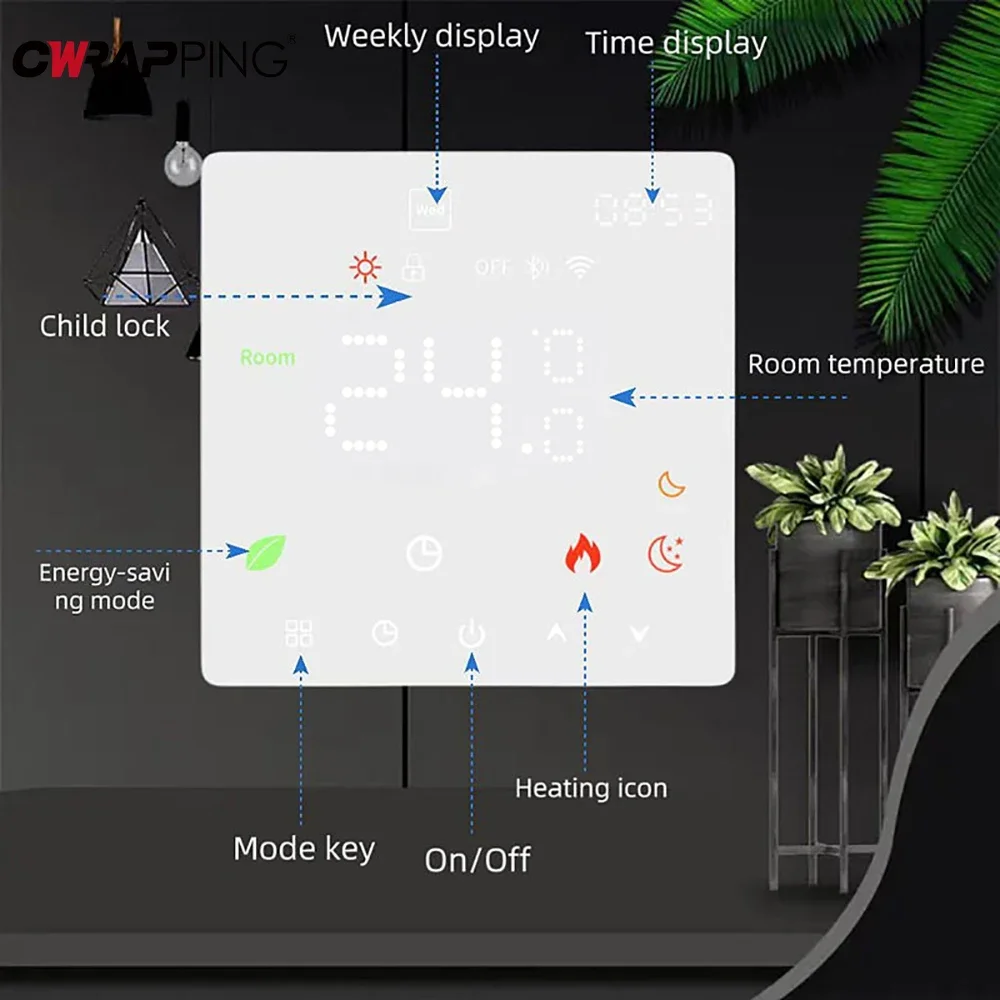 Интеллектуальный Wi-Fi термостат, домашний кондиционер и водяное подогрев пола, блокировка от детей и подсветка, интеллектуальные аксессуары для дома
Интеллектуальный Wi-Fi термостат, домашний кондиционер и водяное подогрев пола, блокировка от детей и подсветка, интеллектуальные аксессуары для дома