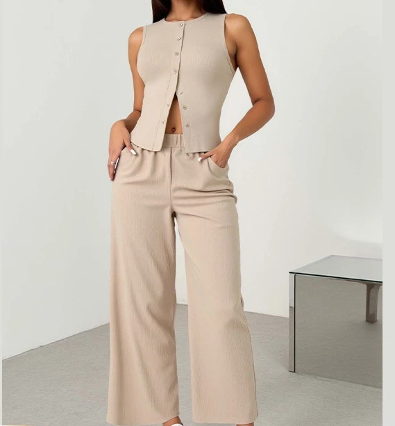 Summer Slim-fit Business Casual Professional Formal Dress Suit Blazer Wide-leg Pants Two-piece Set for Women
Summer Slim-fit Business Casual Professional Formal Dress Suit Blazer Wide-leg Pants Two-piece Set for Women