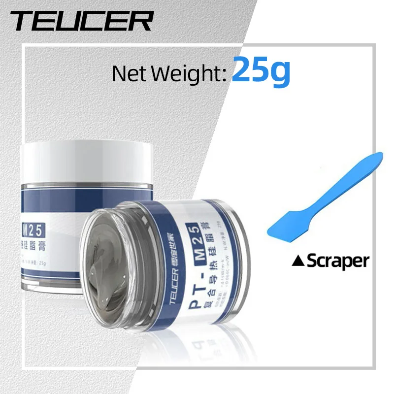 Teucer 25g Canned Thermal Compound Paste Coolers Heat Sink Grease Heatsink Plaste High Durability for CPU GPU PS4 with Scraper
Teucer 25g Canned Thermal Compound Paste Coolers Heat Sink Grease Heatsink Plaste High Durability for CPU GPU PS4 with Scraper