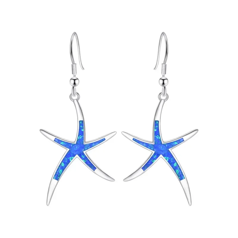 100% стерлинговое серебро S925, новые женские серьги с фэнтезийным опалом, элегантные и модные универсальные серьги с синей морской звездой, ювелирные изделия
100% стерлинговое серебро S925, новые женские серьги с фэнтезийным опалом, элегантные и модные универсальные серьги с синей морской звездой, ювелирные изделия