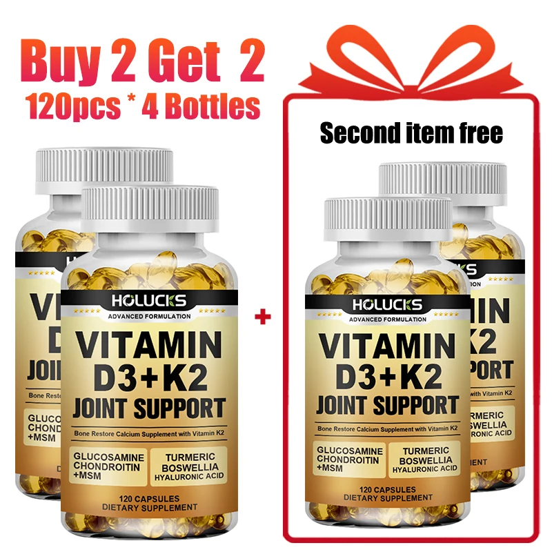 HOLUCKS Advanced Joint Support Capsules, with Vitamin D3 K2 + Glucosamine, Support Healthy Cartilage, Bone & Anti-Oxidant Aging
HOLUCKS Advanced Joint Support Capsules, with Vitamin D3 K2 + Glucosamine, Support Healthy Cartilage, Bone & Anti-Oxidant Aging