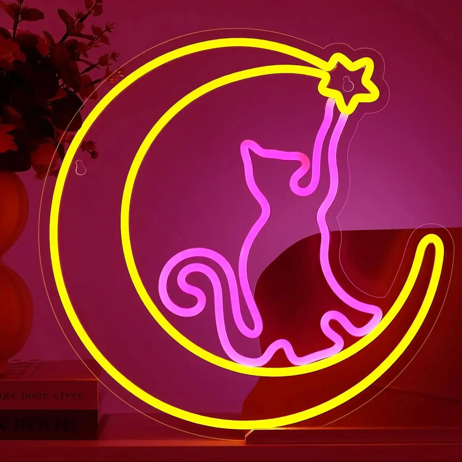 Stargazer Cat Moon Neon Lights - For Pet Rooms Art Wall Hanging Bedroom Living Room Bar Wall Decoration LED Decorative Lights
Stargazer Cat Moon Neon Lights - For Pet Rooms Art Wall Hanging Bedroom Living Room Bar Wall Decoration LED Decorative Lights