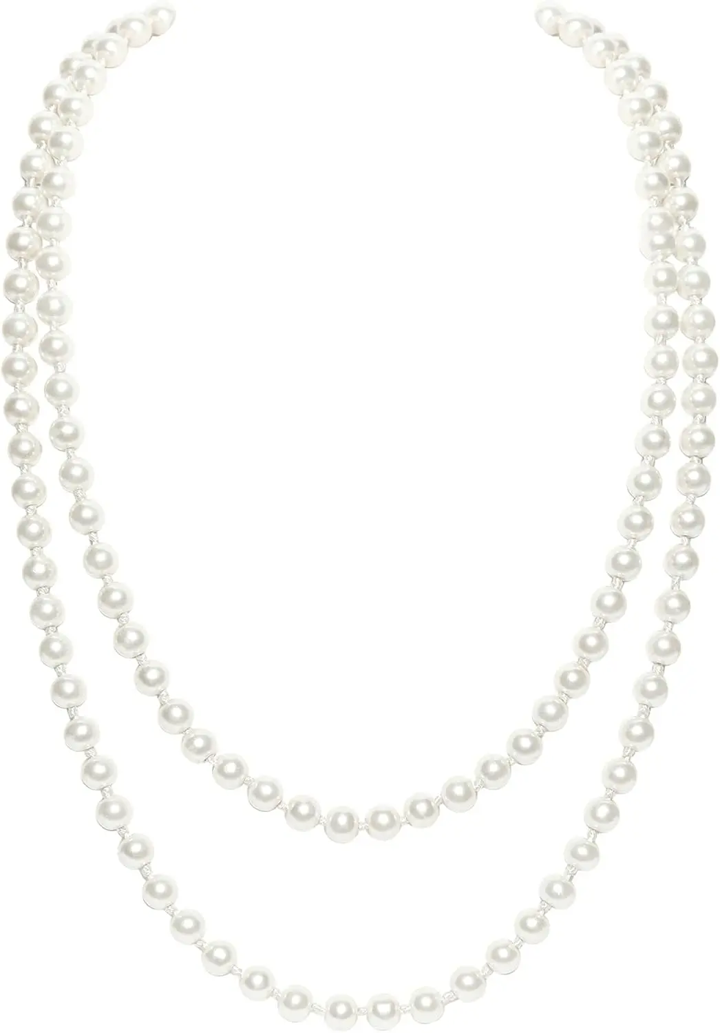 1920s Flapper Style Imitation Pearl Long Knot Necklace
1920s Flapper Style Imitation Pearl Long Knot Necklace