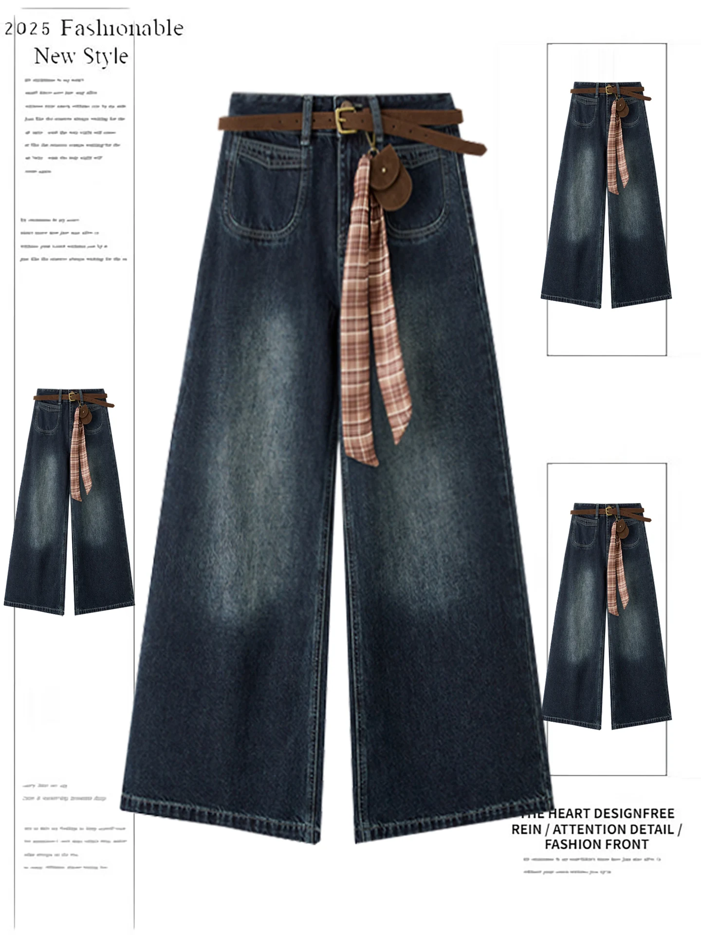 American Retro Blue Jeans Women's Winter New Design High Waist Loose Straight Leg Pants Belt Wide Leg Jeans High Waist
American Retro Blue Jeans Women's Winter New Design High Waist Loose Straight Leg Pants Belt Wide Leg Jeans High Waist