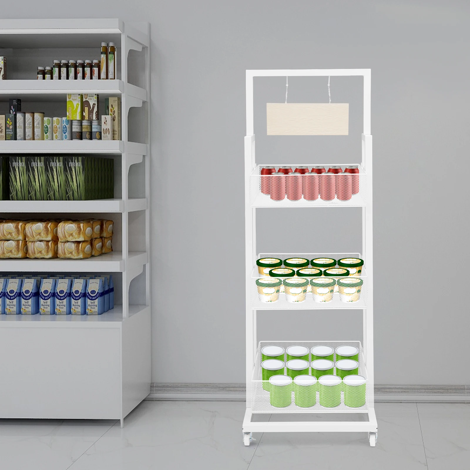 45*45*136cm 3-tier White Retail Display Stand Free Standing Storage Shelf for Entrances Kitchens Terraces Bedrooms Living Rooms
45*45*136cm 3-tier White Retail Display Stand Free Standing Storage Shelf for Entrances Kitchens Terraces Bedrooms Living Rooms