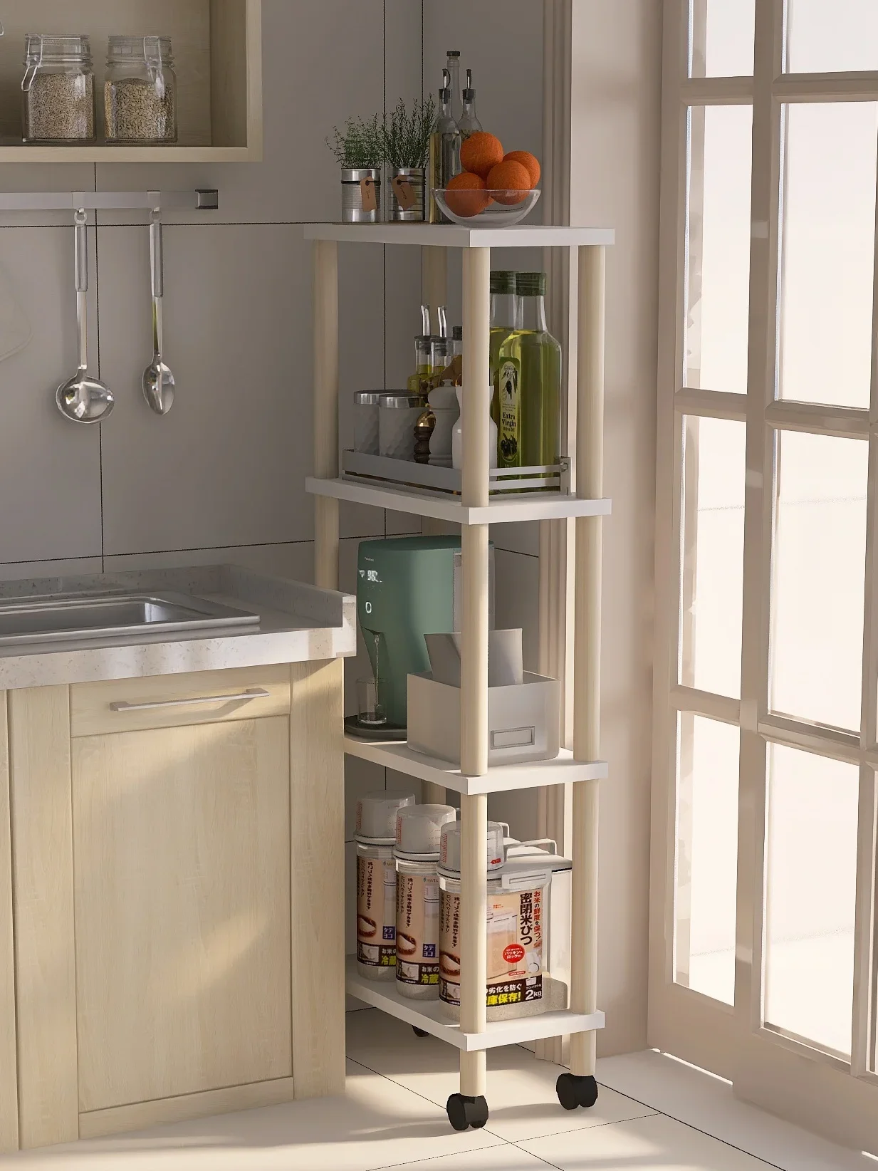 Стеллаж для зазора в холодильнике, многоярусный стеллаж для кухни от пола до потолка 
Стеллаж для зазора в холодильнике, многоярусный стеллаж для кухни от пола до потолка