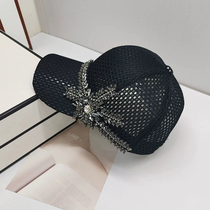 Women's Fashionable Rhinestone Baseball Cap: Openwork, Breathable, Stylish, Sun-Protective, Beach Sun Hat
Women's Fashionable Rhinestone Baseball Cap: Openwork, Breathable, Stylish, Sun-Protective, Beach Sun Hat