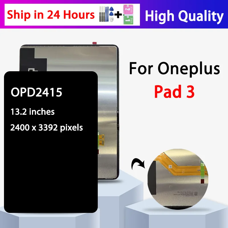 13.2“New For Oneplus Pad 3 LCD Display Touch Screen Digitizer Glass Assembly For 1+ Pad 3 OPD2415 LCD Repair Parts
13.2“New For Oneplus Pad 3 LCD Display Touch Screen Digitizer Glass Assembly For 1+ Pad 3 OPD2415 LCD Repair Parts