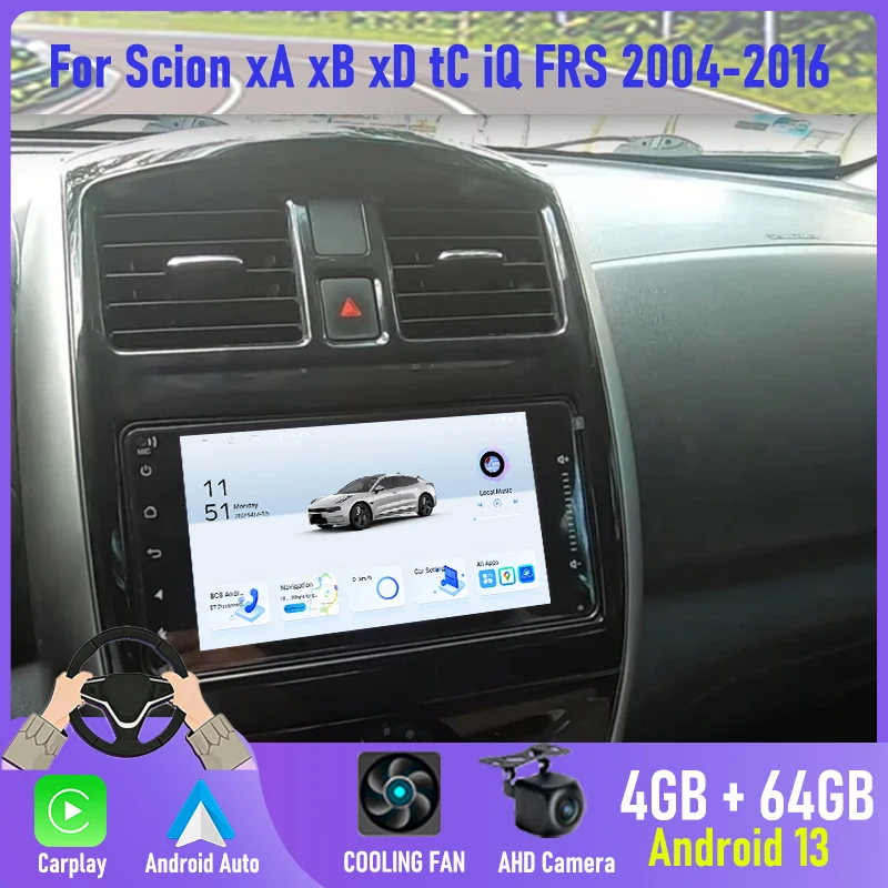 7" Wireless CarPlay Android Auto Car Radio 4+64GB For Scion xA xB xD tC iQ FRS 2004-2016 Head Unit GPS Navi Multimedia Player
7" Wireless CarPlay Android Auto Car Radio 4+64GB For Scion xA xB xD tC iQ FRS 2004-2016 Head Unit GPS Navi Multimedia Player
