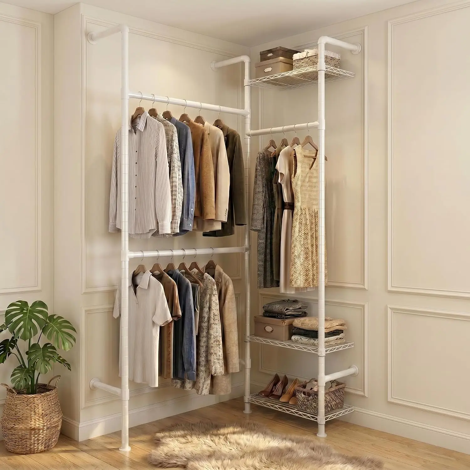 F2 Wall Mounted Closet System, Industrial Pipe Clothing Rack for Hanging Clothes, Heavy Duty Closet Organizer, Customized
F2 Wall Mounted Closet System, Industrial Pipe Clothing Rack for Hanging Clothes, Heavy Duty Closet Organizer, Customized
