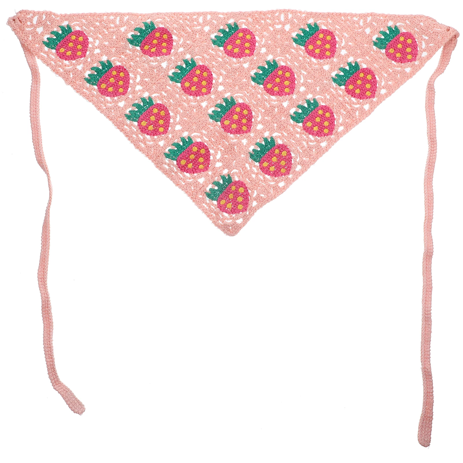 Strawberry Decor Crochet Hair Scarf Triangle Head Bandana For Women Lightweight Breathable Headscarf Daily Masquerade Cosplay 
Strawberry Decor Crochet Hair Scarf Triangle Head Bandana For Women Lightweight Breathable Headscarf Daily Masquerade Cosplay