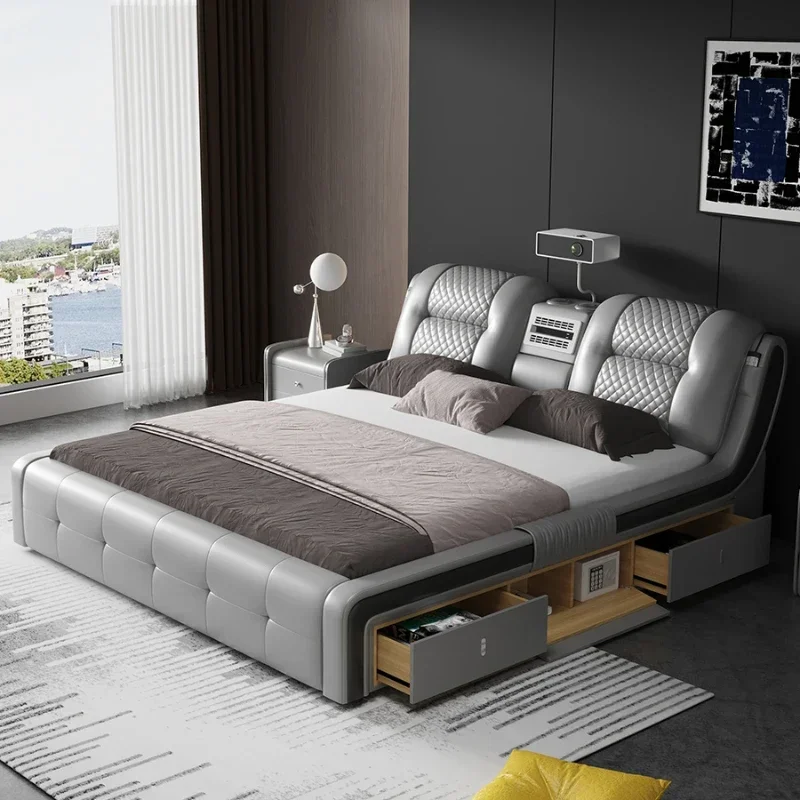 Storage Drawers Double Bed Projected Nordic Luxury King Size Double Bed Multifunction Modern Cama Matrimonial Bedroom Furniture
Storage Drawers Double Bed Projected Nordic Luxury King Size Double Bed Multifunction Modern Cama Matrimonial Bedroom Furniture