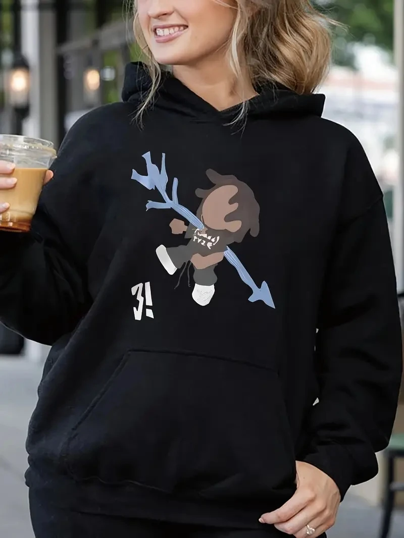 Cartoon Figure Print Casual Hooded Sweatshirt Long Sleeves With Front Pockets Hoodie Women Clothing
Cartoon Figure Print Casual Hooded Sweatshirt Long Sleeves With Front Pockets Hoodie Women Clothing