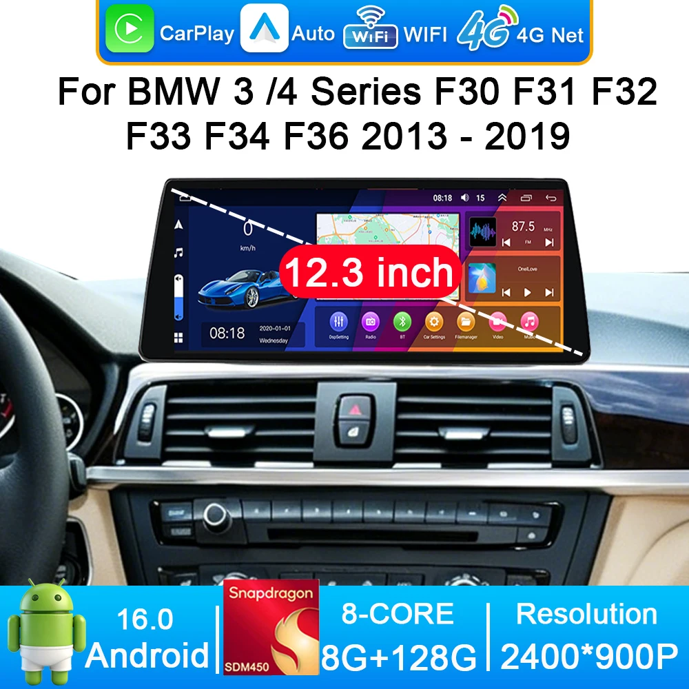 for BMW 3 /4 Series F30 F31 F32 F33 F34 F36 2013 - 2018 NBT EVO System Android 16 Wireless Carplay Car Radio Video Multimedia
for BMW 3 /4 Series F30 F31 F32 F33 F34 F36 2013 - 2018 NBT EVO System Android 16 Wireless Carplay Car Radio Video Multimedia