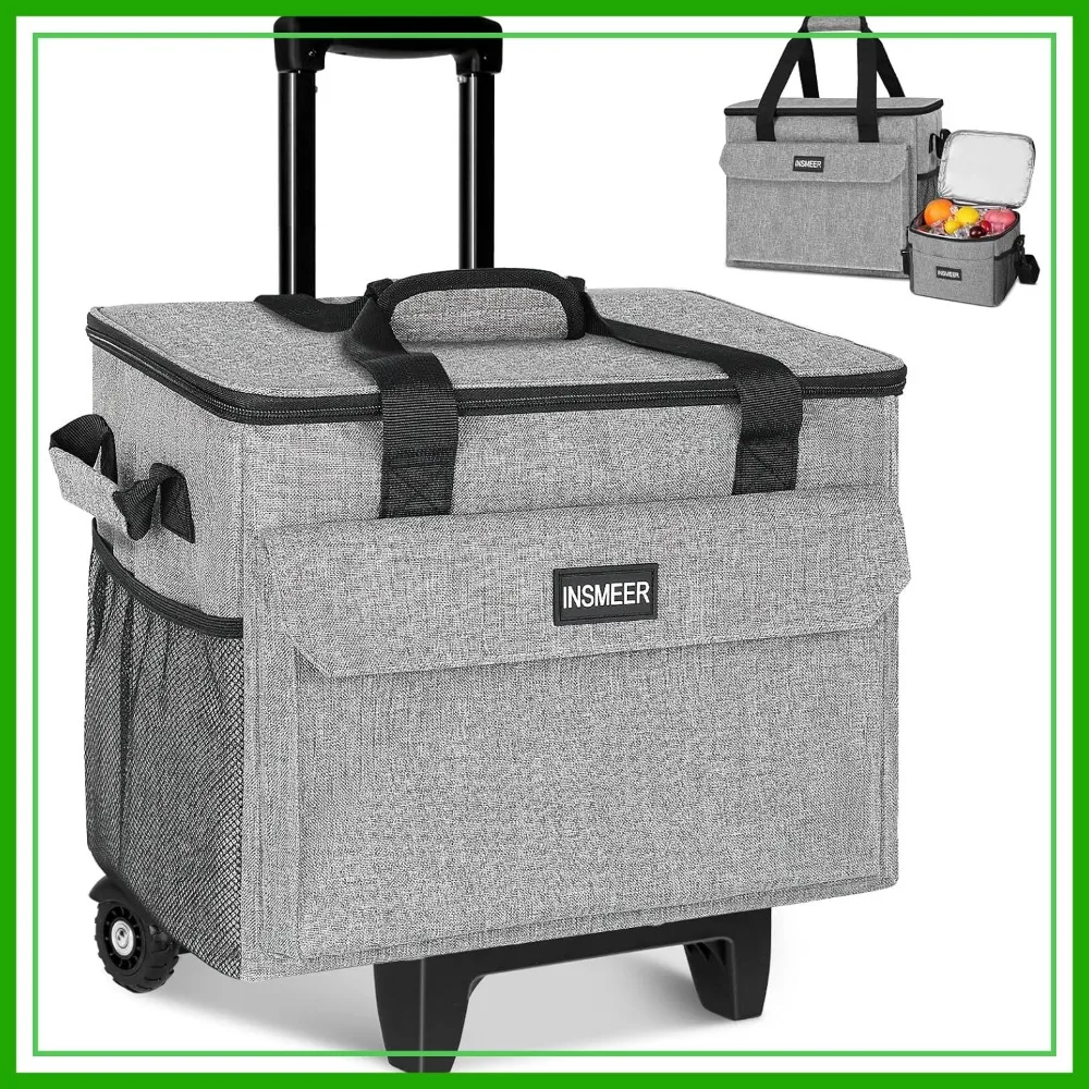 50 Can Rolling Cooler with Wheels, Collapsible Hard Liner, 2-in-1 Trolley Cart & Lunch Bag for Grocery
50 Can Rolling Cooler with Wheels, Collapsible Hard Liner, 2-in-1 Trolley Cart & Lunch Bag for Grocery