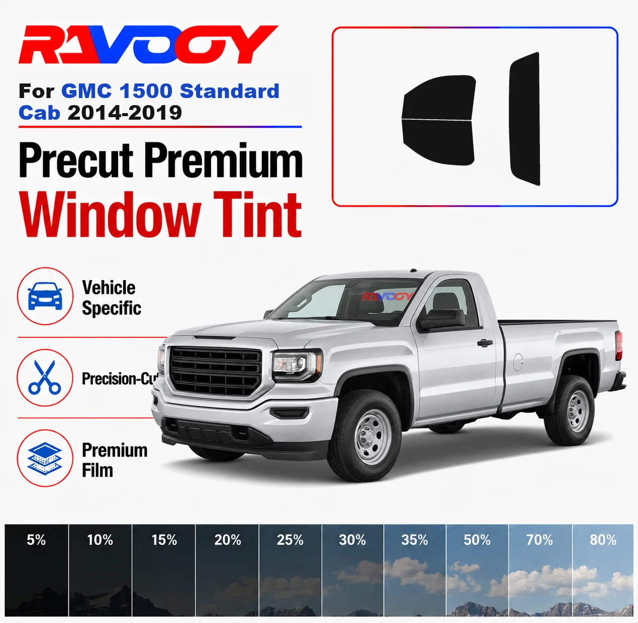 Premium Precut Window Tint Kit Front Windows Rear Windows Rear Windshield For GMC 1500 Standard Cab 2014-2019 Nano Ceramic Film
Premium Precut Window Tint Kit Front Windows Rear Windows Rear Windshield For GMC 1500 Standard Cab 2014-2019 Nano Ceramic Film