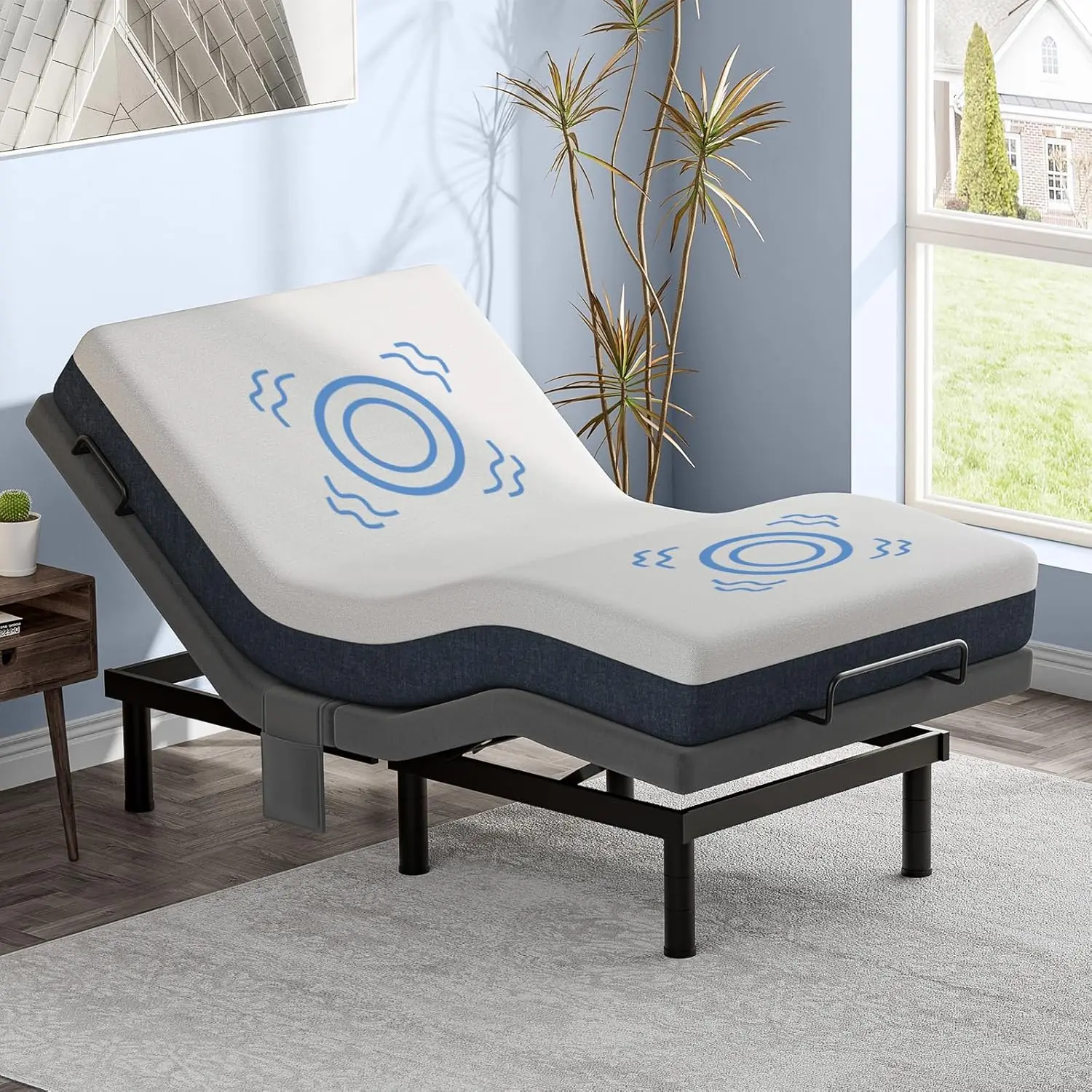 Adjustable Twin XL Bed Frame with Massage Electric Base Adjustable Legs USB Wireless Remote Zero Gravity Anti-Snore, Custom
Adjustable Twin XL Bed Frame with Massage Electric Base Adjustable Legs USB Wireless Remote Zero Gravity Anti-Snore, Custom