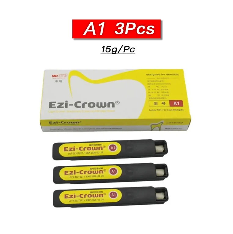 3Pcs Dentistry Supplies Light Cured Temporary Crown Bridge Resin Odorless Dental Restorative Filling Veneer Dental Material Lab
3Pcs Dentistry Supplies Light Cured Temporary Crown Bridge Resin Odorless Dental Restorative Filling Veneer Dental Material Lab
