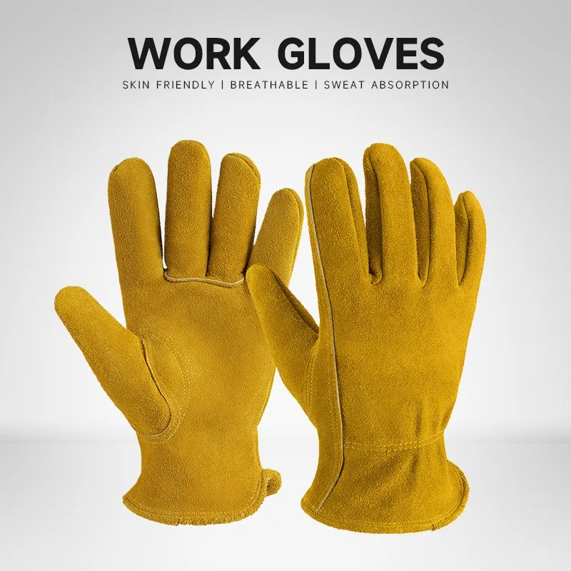 Cowhide Leather Work Gloves Breathable Mesh Lining Anti-Slip Abrasion Resistant Perfect Welding Construction Safety Protection
Cowhide Leather Work Gloves Breathable Mesh Lining Anti-Slip Abrasion Resistant Perfect Welding Construction Safety Protection