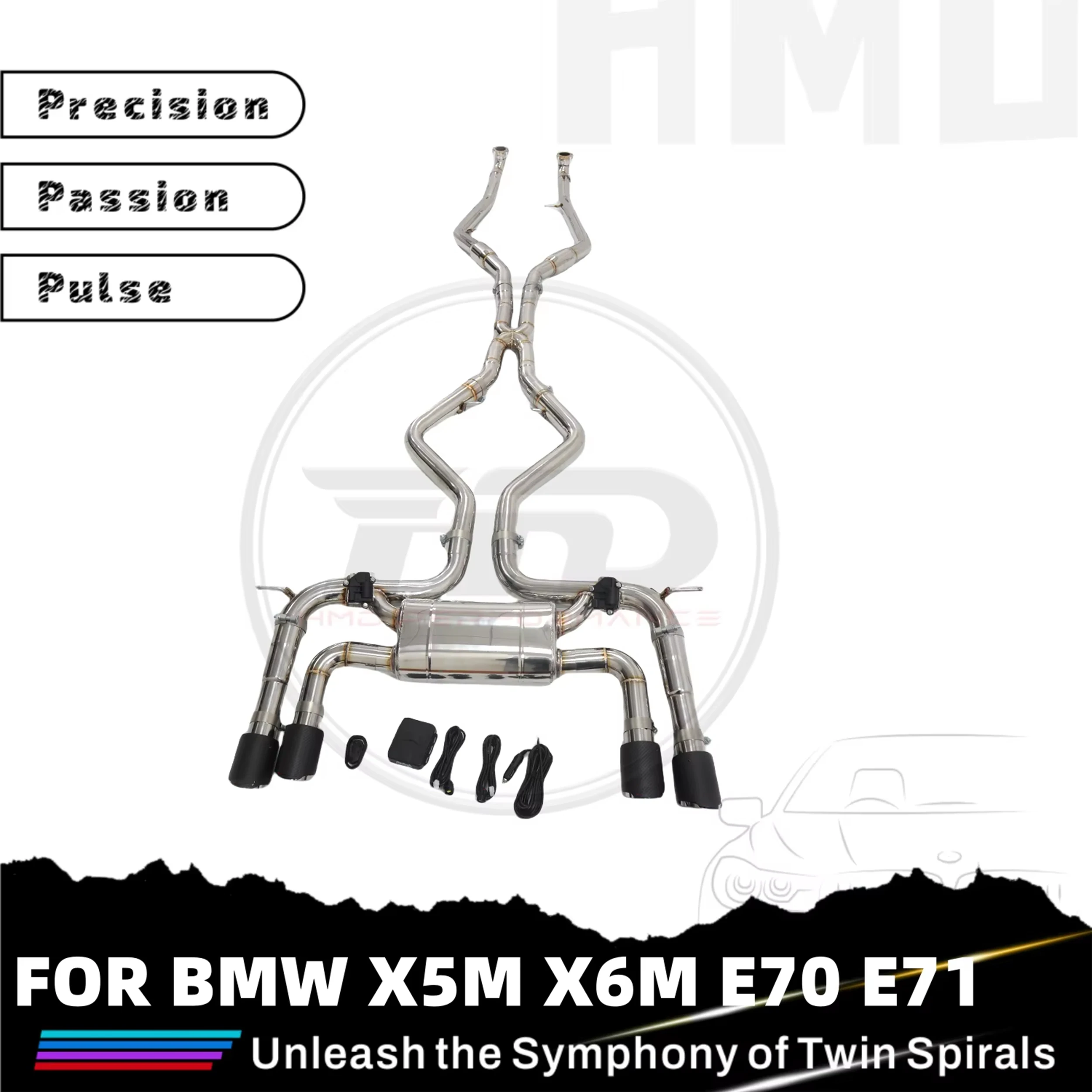 HMD Exhaust System Stainless Steel Performance Catback for BMW X5M X6M E70 E71 4.4T Muffler With Valve
HMD Exhaust System Stainless Steel Performance Catback for BMW X5M X6M E70 E71 4.4T Muffler With Valve