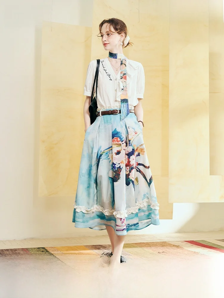 Retro Print High Waist f Skirt Long Dr Tee Two Things Morning ower Summer New Sle Floral Lace Trim Splicing Skirt
Retro Print High Waist f Skirt Long Dr Tee Two Things Morning ower Summer New Sle Floral Lace Trim Splicing Skirt