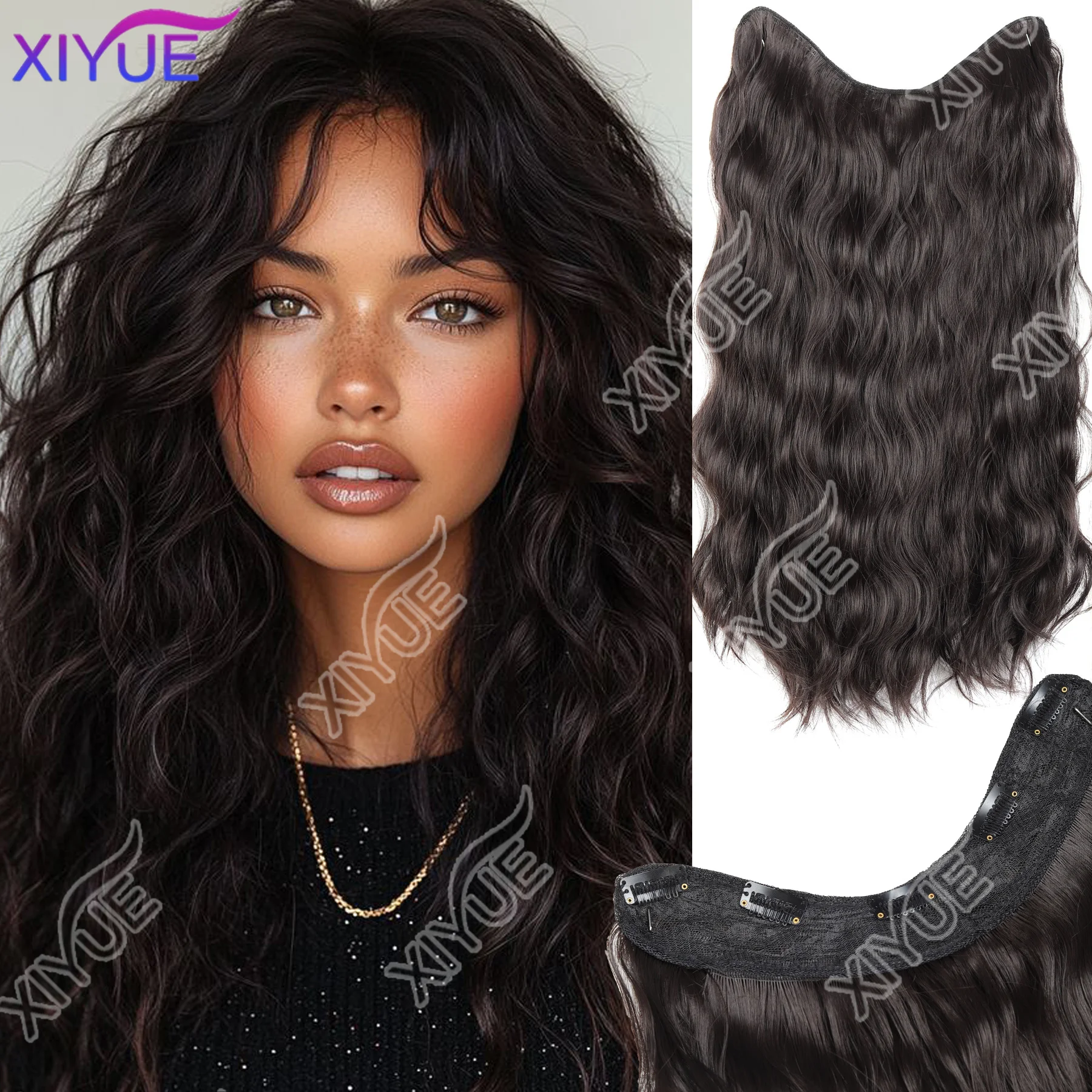 Synthetic Long Wavy Curly 5 Clip in Hair Extension V-shaped Heat Resistant Black Blonde Hairpiece for Women
Synthetic Long Wavy Curly 5 Clip in Hair Extension V-shaped Heat Resistant Black Blonde Hairpiece for Women