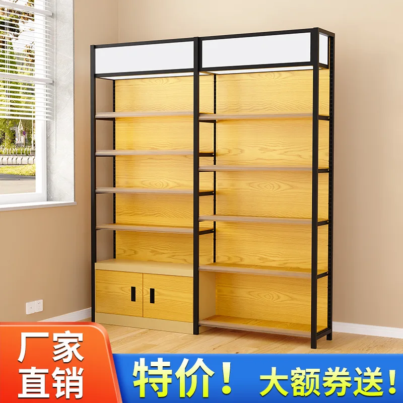 Custom New Wood Grain Four-Pole Supermarket Shelf Storage Rack Convenience Store Multi-Functional Snack Rack Single-Sided Double
Custom New Wood Grain Four-Pole Supermarket Shelf Storage Rack Convenience Store Multi-Functional Snack Rack Single-Sided Double