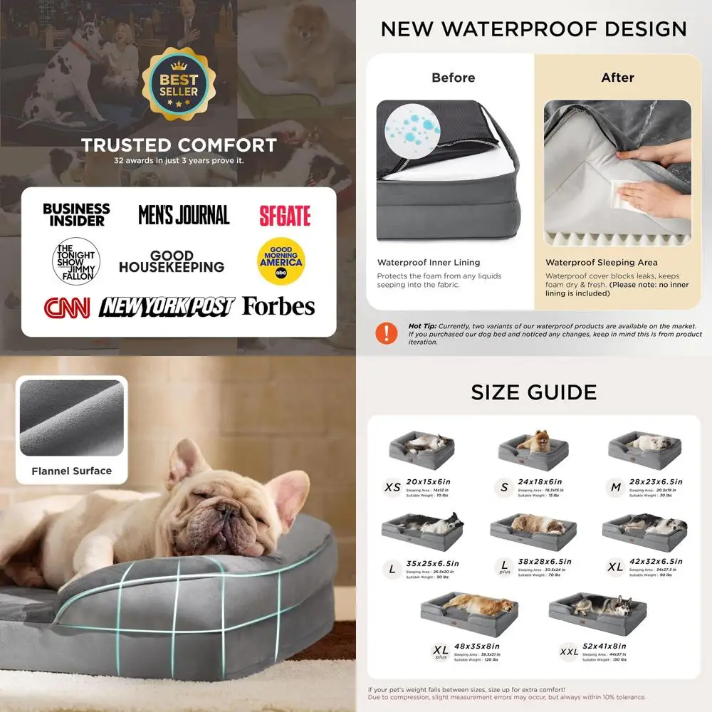 Medium Orthopedic Dog Bed for Small to Medium Dogs - Waterproof, Removable Cover, Non-Slip Base, Grey, 28
Medium Orthopedic Dog Bed for Small to Medium Dogs - Waterproof, Removable Cover, Non-Slip Base, Grey, 28