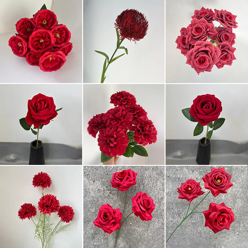 Wedding red series flower material simulation flower rose hydrangea wedding hall soft decoration arrangement road guide flower a
Wedding red series flower material simulation flower rose hydrangea wedding hall soft decoration arrangement road guide flower a