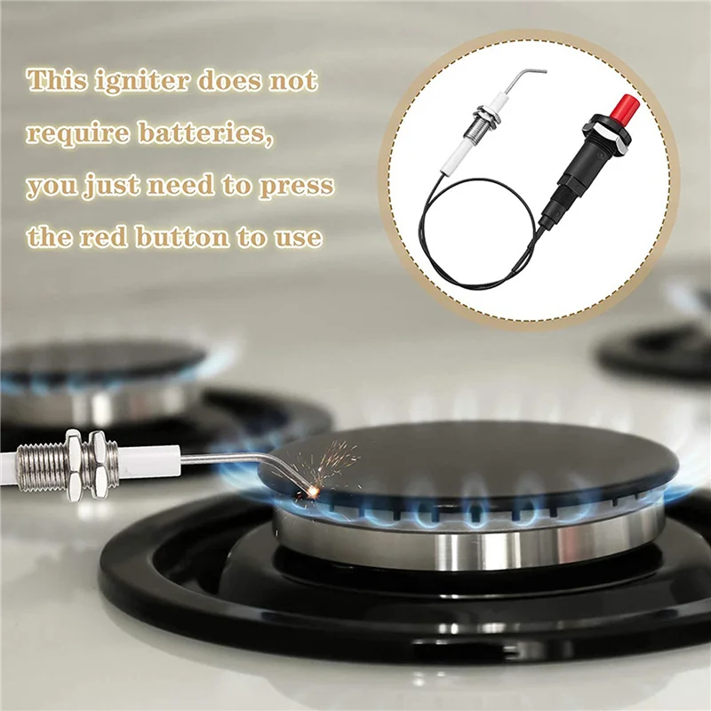 SEWS-8 Pieces Propane Push-Type Piezo Igniter Kit With Threaded Electrode Ignition Plug Wire 30 Cm For Gas Grill
SEWS-8 Pieces Propane Push-Type Piezo Igniter Kit With Threaded Electrode Ignition Plug Wire 30 Cm For Gas Grill