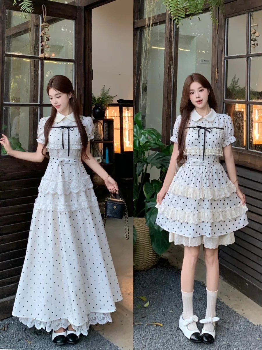plus Size Women's Summer New Style High Waist A-Line Dress Polka Dot Lace Embroidery Gentle Wind Splicing Long Dress
plus Size Women's Summer New Style High Waist A-Line Dress Polka Dot Lace Embroidery Gentle Wind Splicing Long Dress