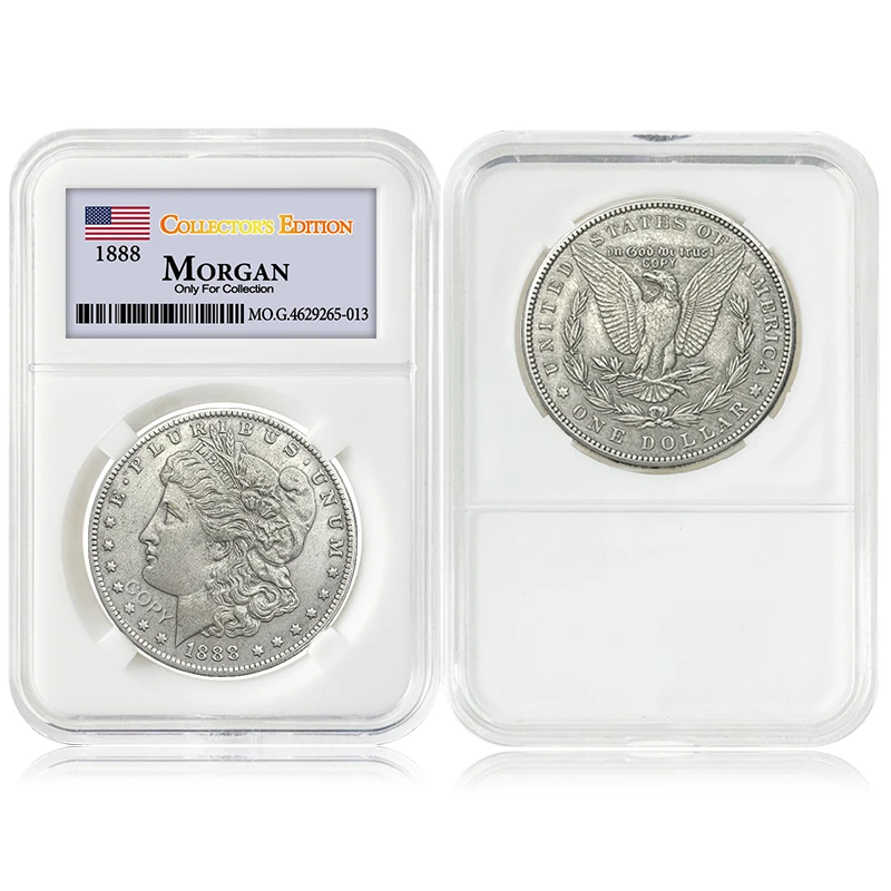 US 1888 Morgan replica commemorative coin, eagle silver medal, creative home decoration, birthday and holiday collection gift
US 1888 Morgan replica commemorative coin, eagle silver medal, creative home decoration, birthday and holiday collection gift
