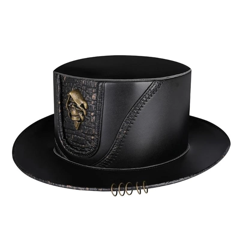 400A Gothic Knight Top Hat Steampunk Hat Punk Magician Hat with Skull Adult Women Men Costume Cap Halloween Accessories
400A Gothic Knight Top Hat Steampunk Hat Punk Magician Hat with Skull Adult Women Men Costume Cap Halloween Accessories