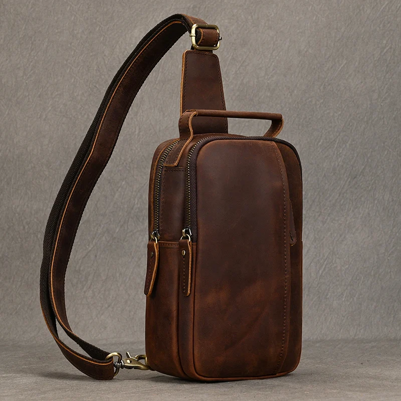 Leather chest bags male sling bag for man crossbody single shouder bagpack bag for men male bag chest pack retro fashion bags
Leather chest bags male sling bag for man crossbody single shouder bagpack bag for men male bag chest pack retro fashion bags