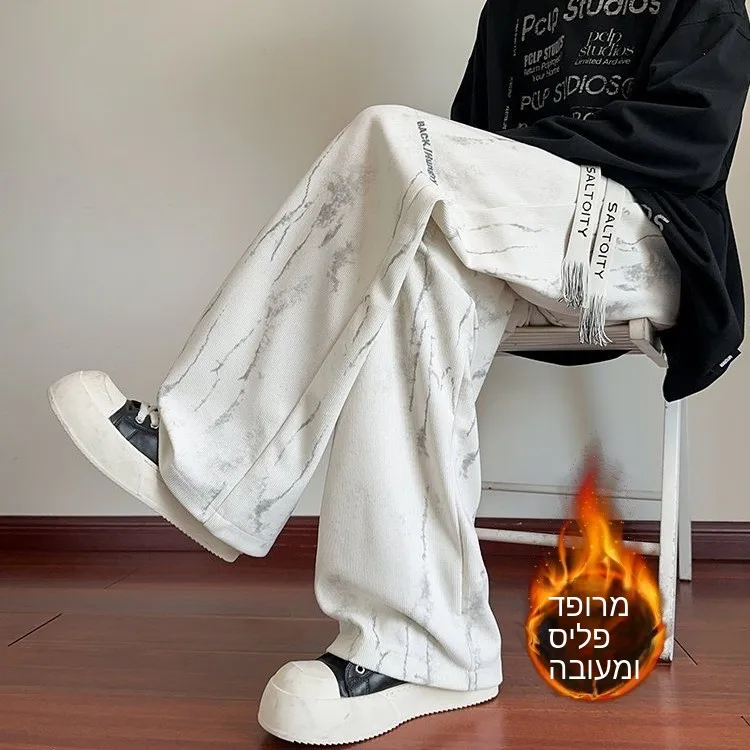 Trendy Brand Tie-Dye Corduroy Men's Casual Pants Thickened Loose Straight American Letter Sweatpants Autumn Winter Warm
Trendy Brand Tie-Dye Corduroy Men's Casual Pants Thickened Loose Straight American Letter Sweatpants Autumn Winter Warm